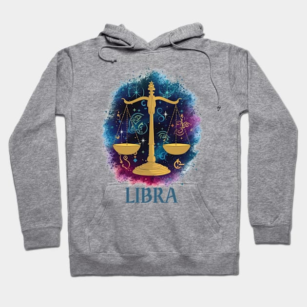 Libra Zodiac Sign Hoodie by DeanWardDesigns